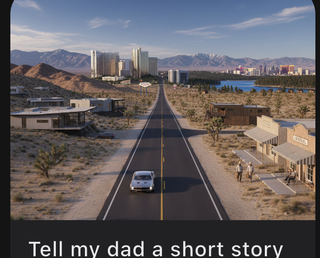 Realistic desert road trip scene